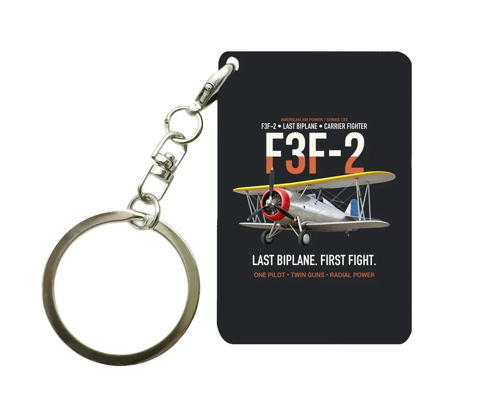 F3F-2 LAST BIPLANE Key Chain design on black key chain