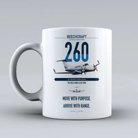 Thumbnail for Beechcraft King Air 260 design on white ceramic mug, double-side print