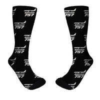 Thumbnail for The Boeing 757 aviation design on soft cotton blend socks.