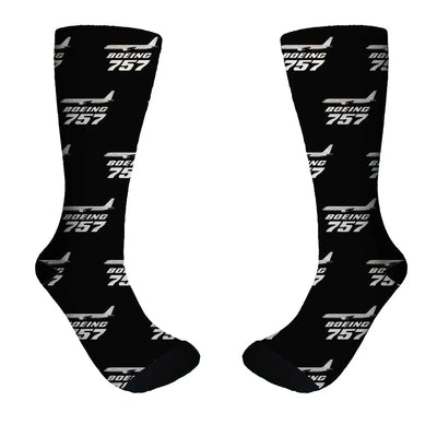 The Boeing 757 aviation design on soft cotton blend socks.