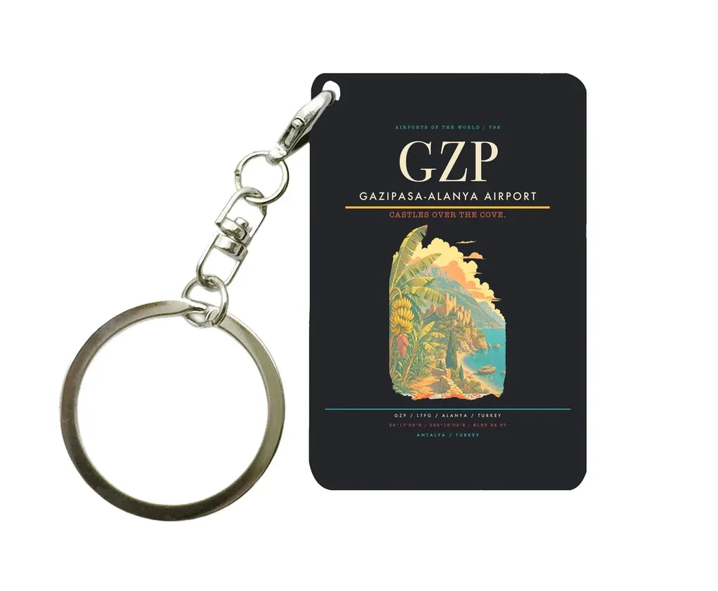 Gazipasa-Alanya Airport (GZP) design on black key chain
