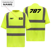 Thumbnail for Boeing 787 Flat Text aviation design printed on soft cotton reflective T-shirt.
