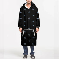 Thumbnail for Nice Airplanes (Black) aviation design on soft fleece blanket hoodie.