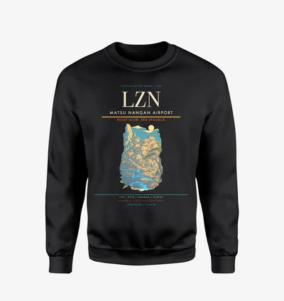 Matsu Nangan Airport (LZN) design on black sweatshirt
