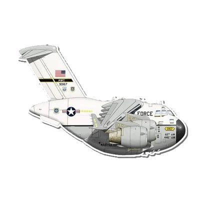 C-17 Transport Aircraft United States Air Force Airplanes sticker, Wide 6cm (2.3inches)