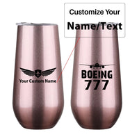 Thumbnail for Boeing 777 & Plane 6oz Egg aviation design on 6oz egg cup, compact 6oz ceramic.