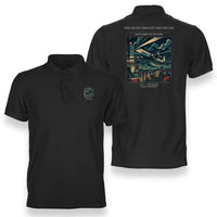 Thumbnail for VINTAGE G4248 - The Night Freight Departure - Double-Side Polo T-Shirt design on black