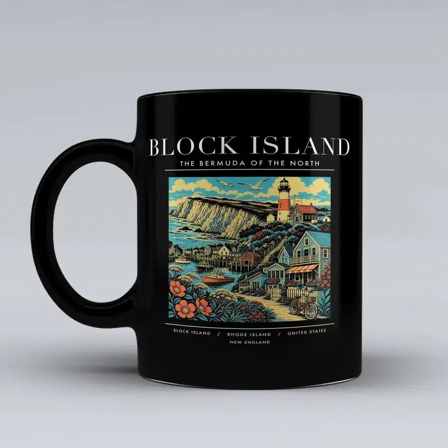BLOCK ISLAND - Poster - Mug - Black
