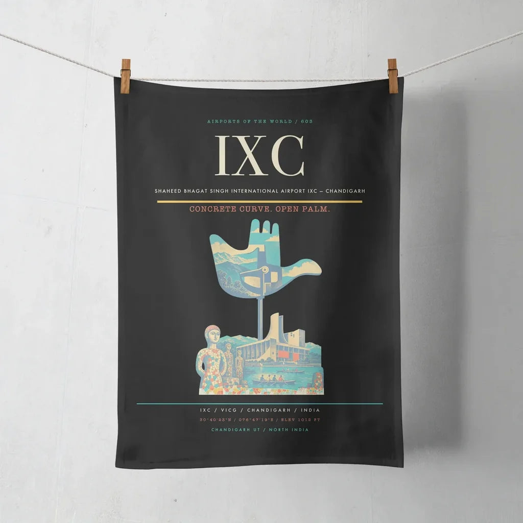 Shaheed Bhagat Singh International Airport (IXC) design on black towel
