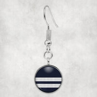 Thumbnail for Pilot Epaulettes (Silver) 2 Lines aviation-themed earrings, polished hypoallergenic alloy.