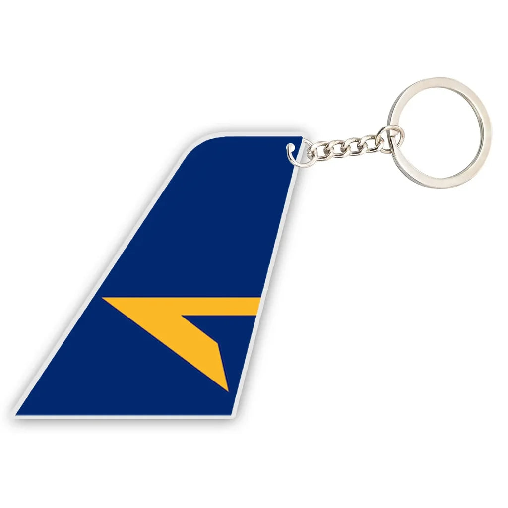Alliance Airlines aviation shaped key chain, durable metal alloy.