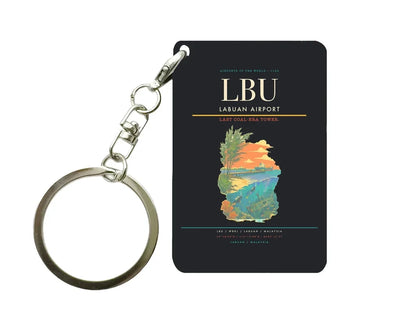 Labuan Airport (LBU) design on black key chain