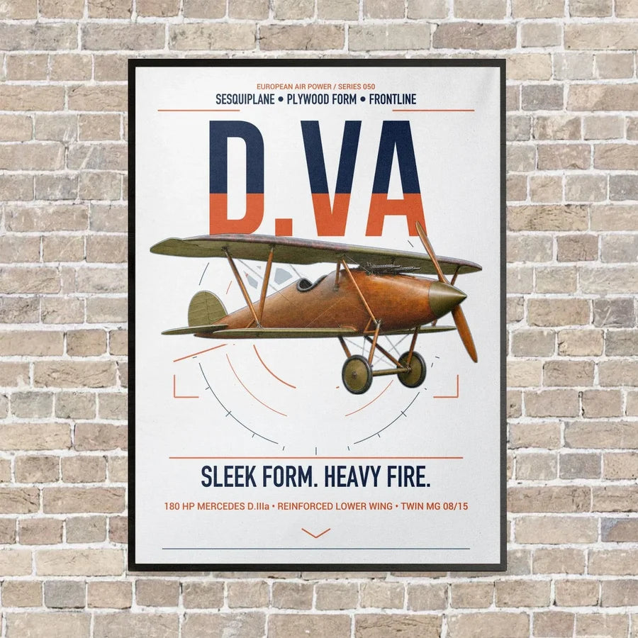 Albatros D.Va vertical canvas print - framed - white background