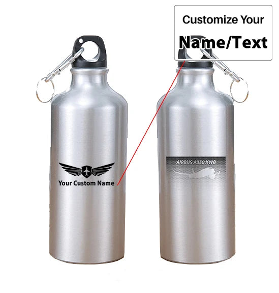 Airbus A350XWB & Dots aviation design on thermos, vacuum-insulated.