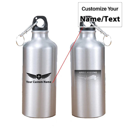 Airbus A350XWB & Dots aviation design on thermos, vacuum-insulated.