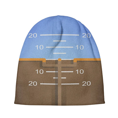 Gyro Horizon aviation embroidery on soft knit fabric 3D knit beanie.