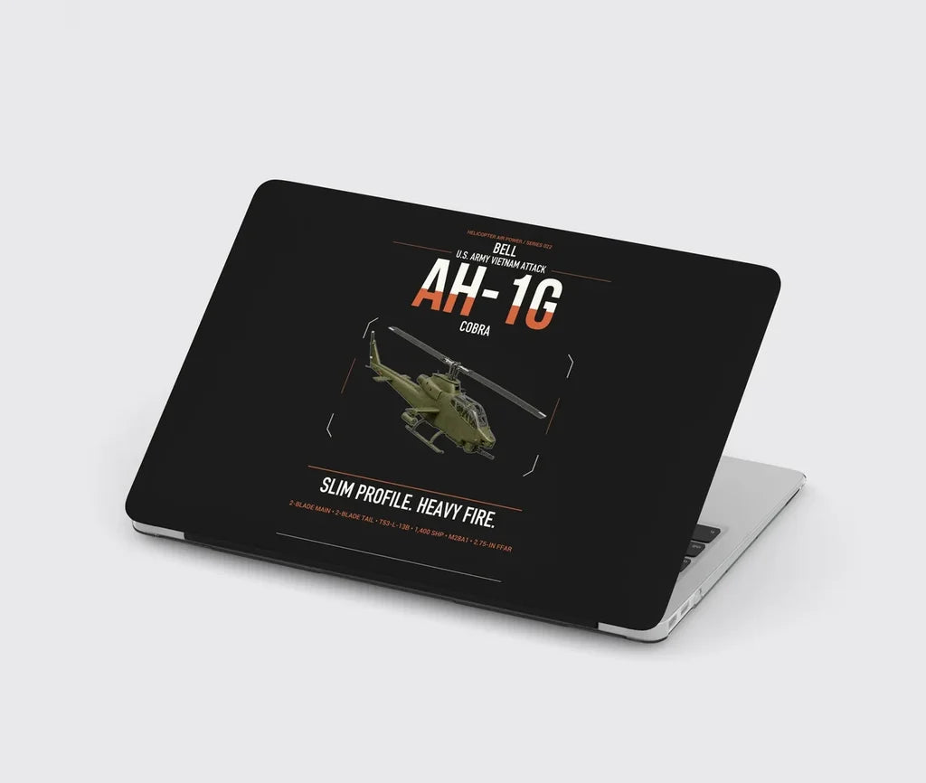 Bell AH-1G Cobra design on black MacBook case