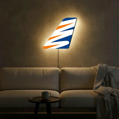 Smartwings Airlines aviation design on durable metal with LED aircraft tail wall art.
