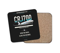 Thumbnail for Bombardier CRJ700 design on black 1 piece coaster