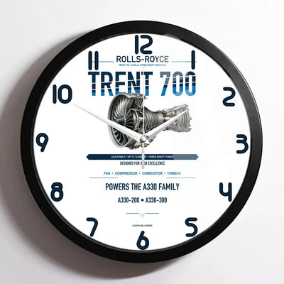 TRENT 700 design on white framed wall clock