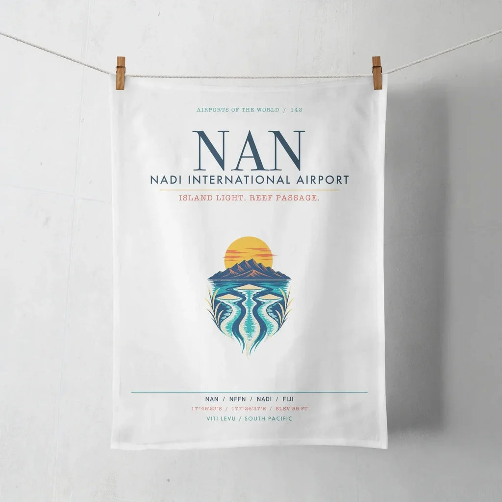 Nadi International Airport (NAN) design on white towel