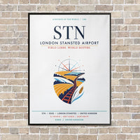 Thumbnail for London Stansted Airport STN vertical canvas print - framed - white background