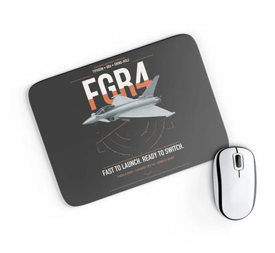 Eurofighter Typhoon FGR4 design on black rectangle mouse pad