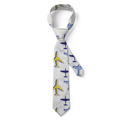Very Colourful Airplanes aviation design on premium silk blend tie.