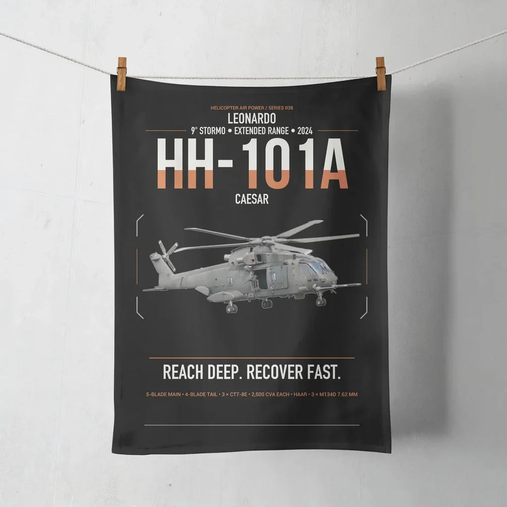 Leonardo HH-101A Caesar design on black towel