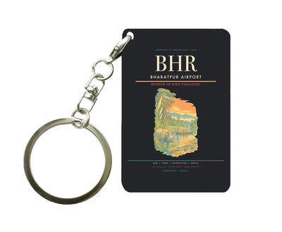 Bharatpur Airport (BHR) design on black key chain