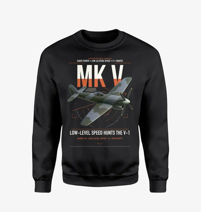 Hawker Tempest Mk V design on black sweatshirt