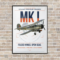 Thumbnail for Fairey Swordfish Mk I vertical canvas print - framed - white background