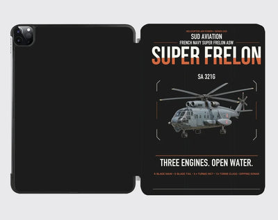 Sud Aviation SA 321G Super Frelon design on black ipad tablet case