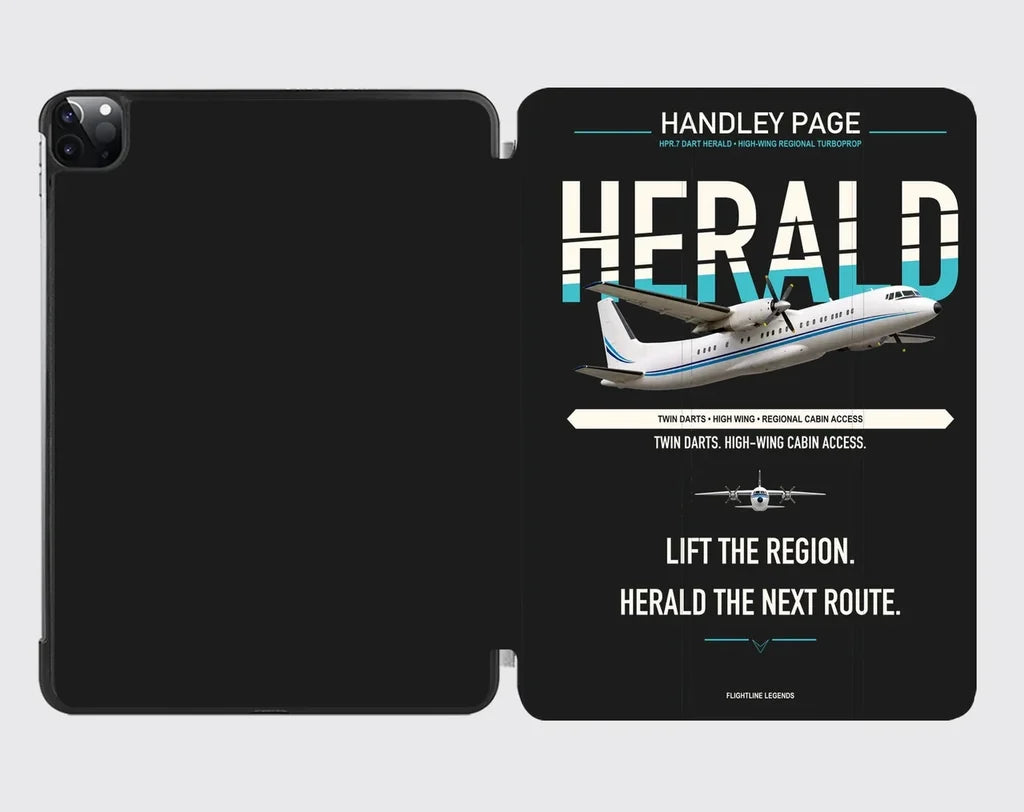 Handley Page HPR.7 Dart Herald design on black ipad tablet case