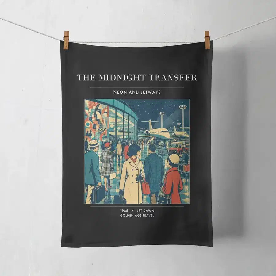VINTAGE G4117 - The Midnight Transfer - Designed Towels design on black