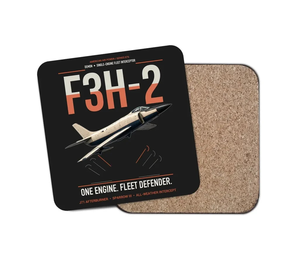 F3H-2 Demon design on black 1 piece coaster