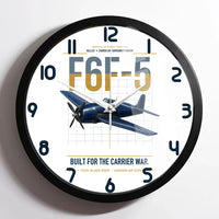 Thumbnail for F6F-5 Hellcat design on white framed wall clock
