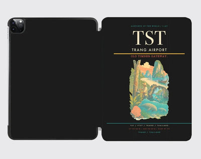 Trang Airport (TST) design on black ipad tablet case