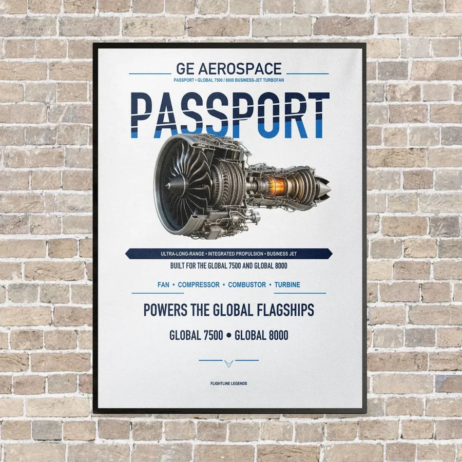 PASSPORT vertical canvas print - framed - white background