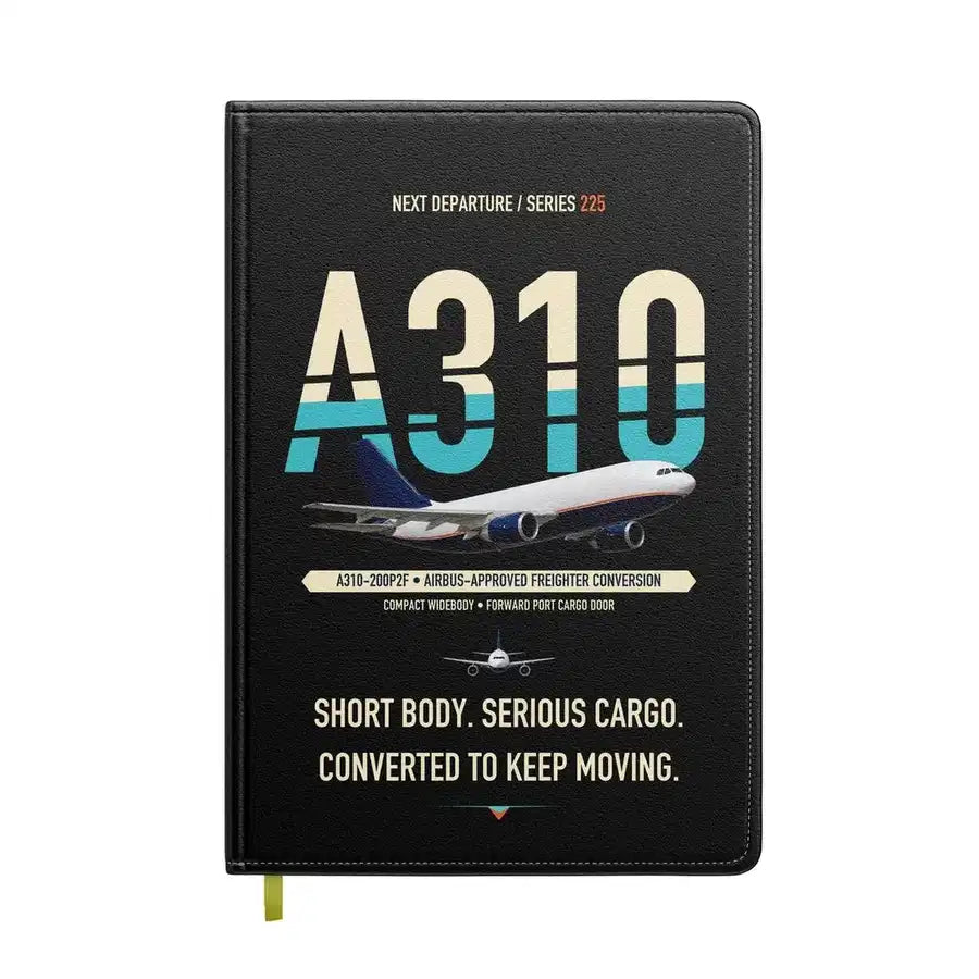Airbus A310-200P2F design on black notebook