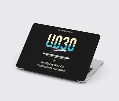 Airbus U030 Flexrotor design on black MacBook case