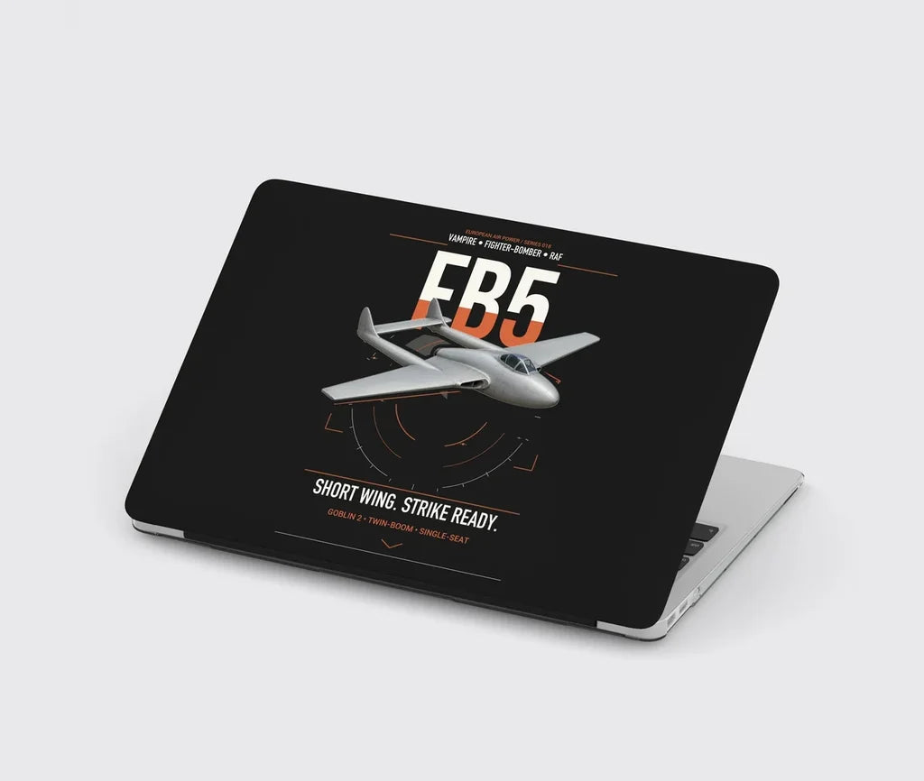 de Havilland Vampire FB5 design on black MacBook case