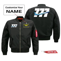 Thumbnail for Super Boeing 777 Pilot Jackets (Customizable) aviation design printed on comfortable shell with classic fit designed jacket.