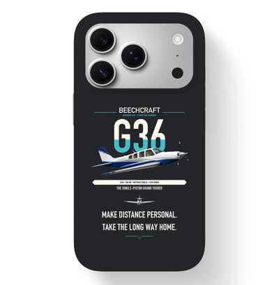 Beechcraft Bonanza G36 design on black magsafe iphone case, for iPhone 17 Pro