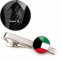 Thumbnail for Kuwait Flag aviation-themed tie clip, polished stainless steel.