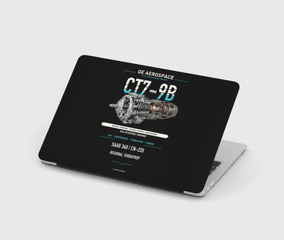 CT7-9B design on black MacBook case
