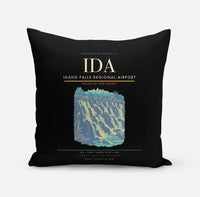Thumbnail for Idaho Falls Regional Airport (IDA) design on black pillow