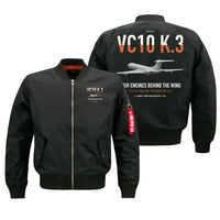 Thumbnail for Vickers VC10 K.3 design on black bomber jacket, double-side print