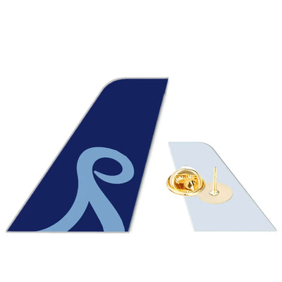 Norse Atlantic Airways aviation design tail-shape badge pin in polished alloy.