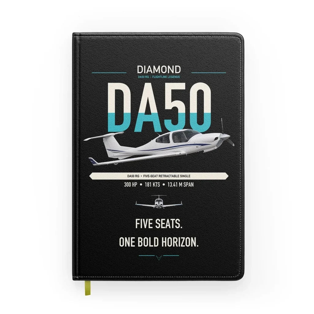 Diamond DA50 RG design on black notebook
